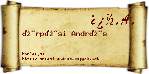 Árpási András névjegykártya