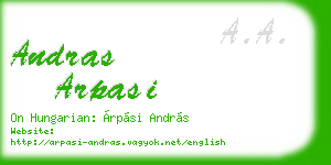 andras arpasi business card