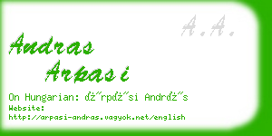 andras arpasi business card